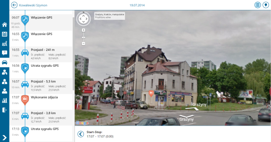 planowanie tras przedstawicieli handlowych - interfejs programu