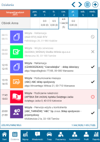 planowanie tras przedstawicieli handlowych - interfejs programu