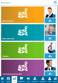 planowanie tras przedstawicieli handlowych - interfejs programu