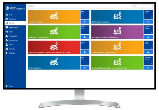 planowanie tras przedstawicieli handlowych - interfejs programu