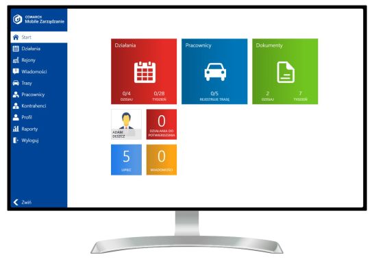 planowanie tras przedstawicieli handlowych - interfejs programu